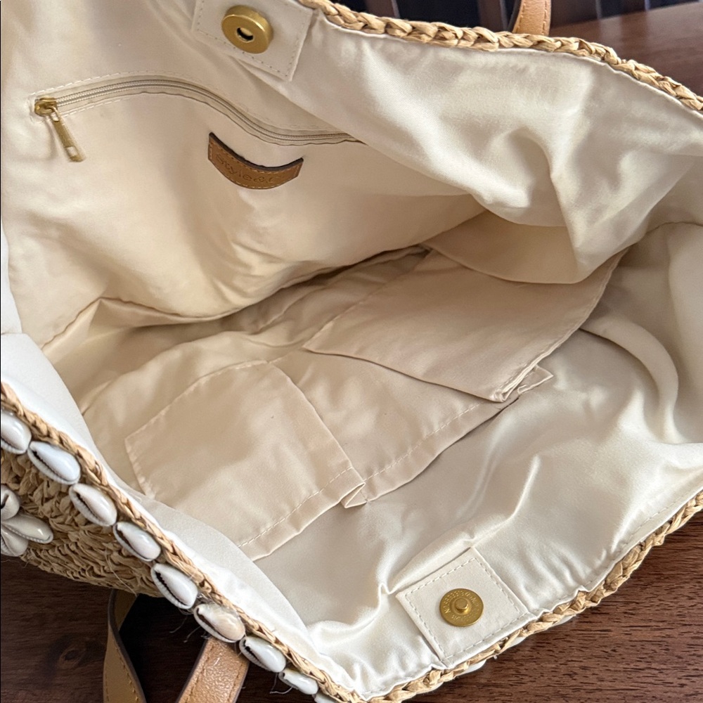 Style & Co shell straw tote bag - Picture 4 of 12
